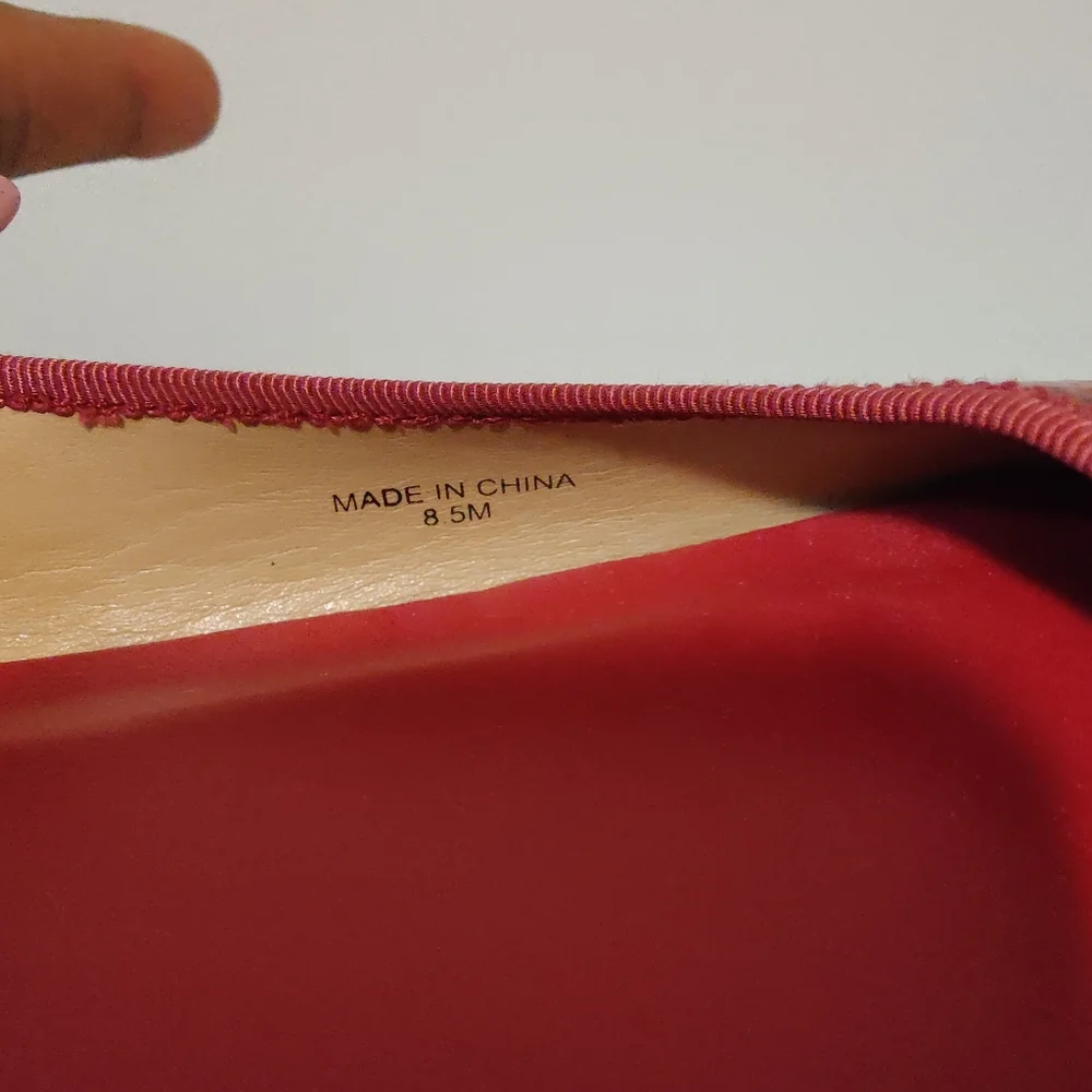 Talbots Women's Ballet Flat in red
